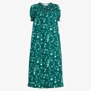 Hill House Caroline in Emerald Botanical Poplin